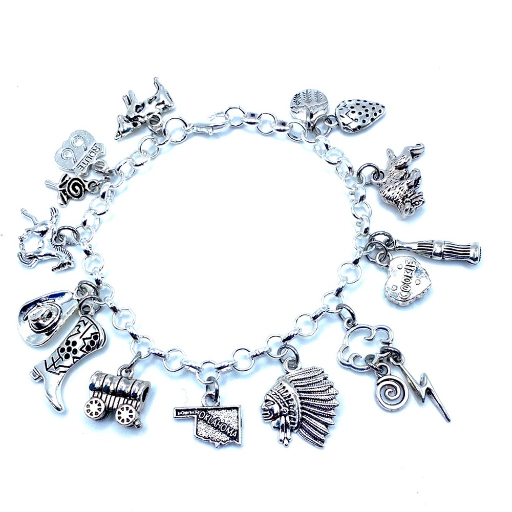 Oklahoma Charm Bracelet State Themed